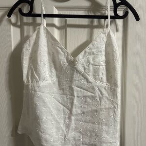 Charlie Holiday White Eyelet Camisole Top